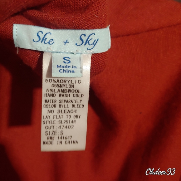 🎉🛍 She and sky burnt orange long sleeve cardigan button up wrap size small - Picture 8 of 9